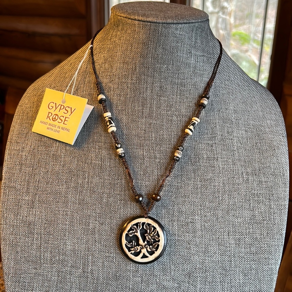 Gypsy Rose NWT Hand Made Boho Style Birds on Branches Necklace